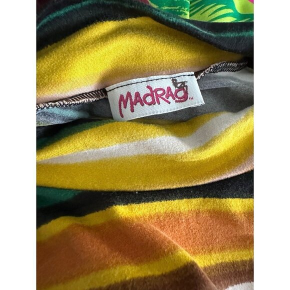 Madrag striped boho bodycon dress womens size medium stretch - Picture 4 of 4